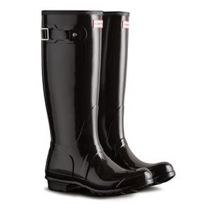 Tall gloss hunter rain boots